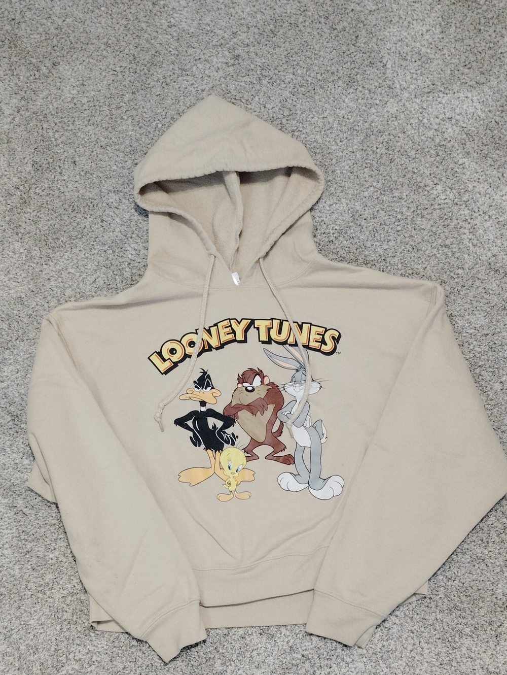 Warner Bros. Looney Tunes Beige Graphic Hoodie